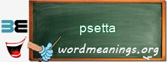 WordMeaning blackboard for psetta